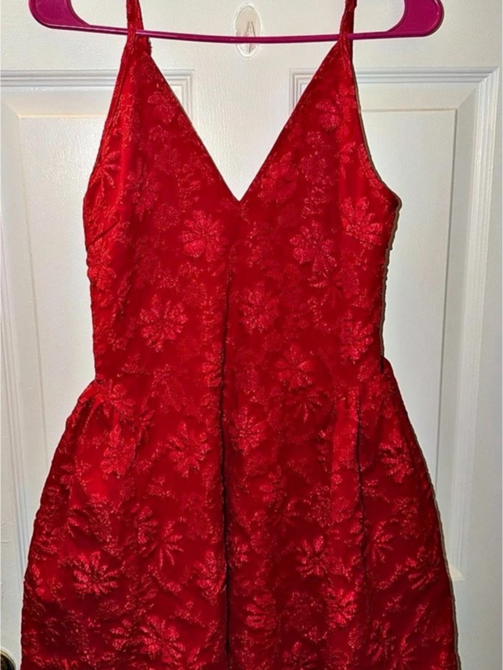 Red Floral Mini Dress Like New